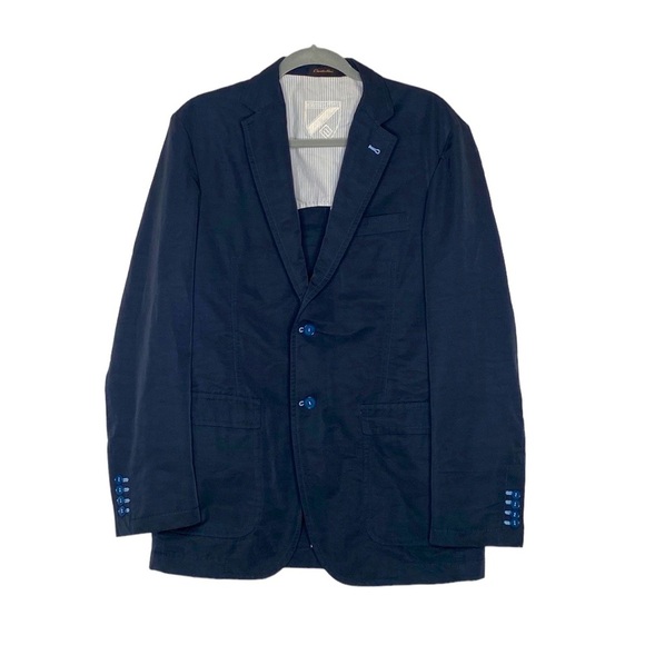 Emidio Tucci Men's Blue Single-Breasted Cotton/Polyamide Blend Blazer size 40US